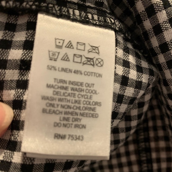 Cynthia Rowley Cotton/Linen Blend Black & White Gingham Dress Size 6 - Picture 4 of 7